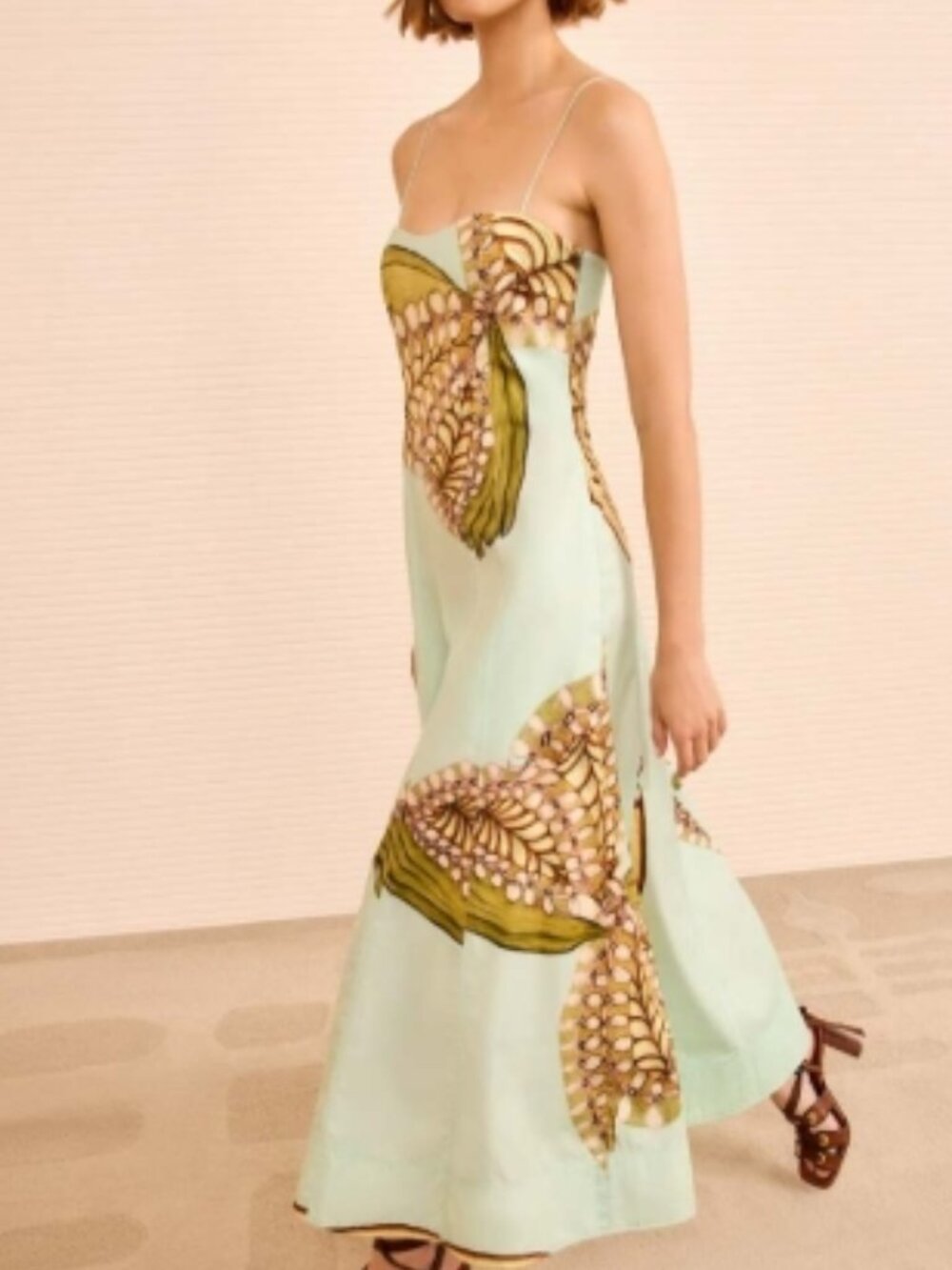 NWOT ULLA JOHNSON Vesela Cami Midi Dress in Water Blossoms L $750 - Picture 2 of 7